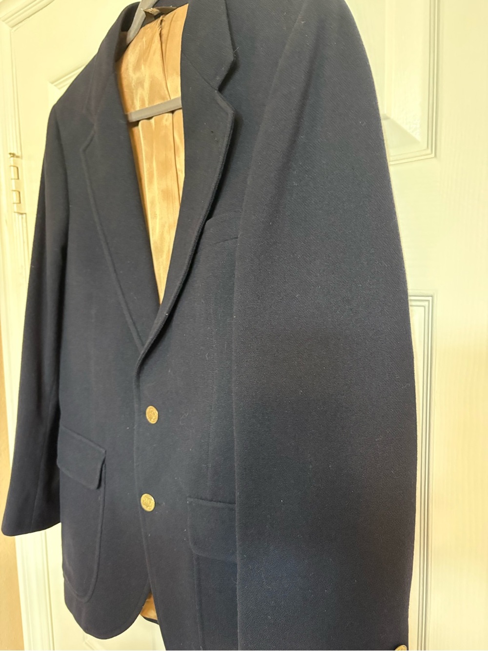 Bill Blass Navy Wool Blazer Gold Buttons Vintage Buffums small men or women’s - Picture 3 of 9